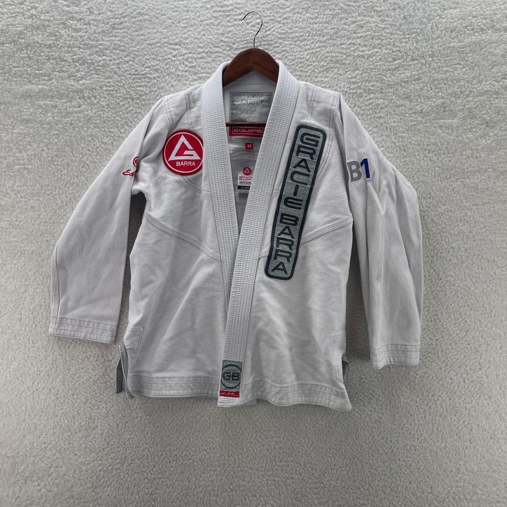 Gracie Barra Gi Top Mens A0 White Brazilian Jiu Jitsu Kimono Carlos Gracie Jr